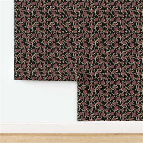 Florida State colors - Rose Flourish - Garnet and Gold on Black Wallpape...
