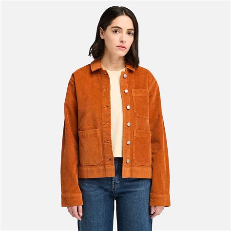 Kempshire Corduroy Chore Jacket for Women in Orange