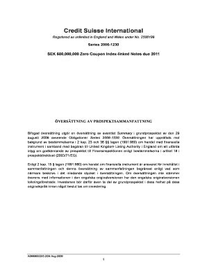 Fillable Online Translation_Summary_2006_1230. Credit Suisse ...