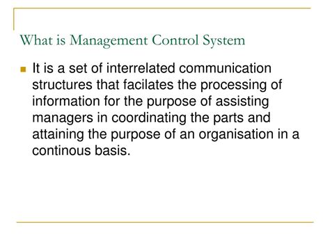 Image result for Management Control System Explained