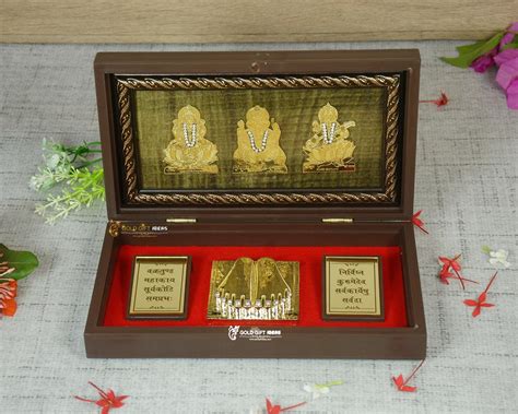 GoldGiftIdeas 24K Gold Plated Lakshmi Ganesha Saraswati Photo Frame ...