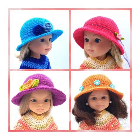 Doll Crochet Straw Hat Pattern Tutorial 的图像结果