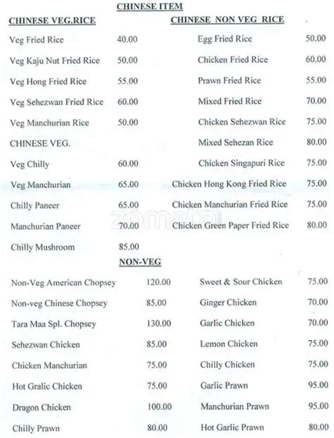 Menu at Jai Maa Tara, Kolkata, 302, Nabapally, Near Chingrighata Bus ...