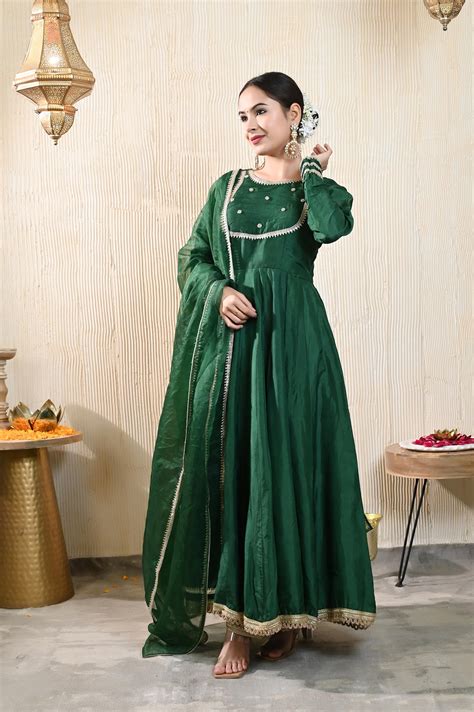 Anvika silk anarkali set – anishbyahinsa