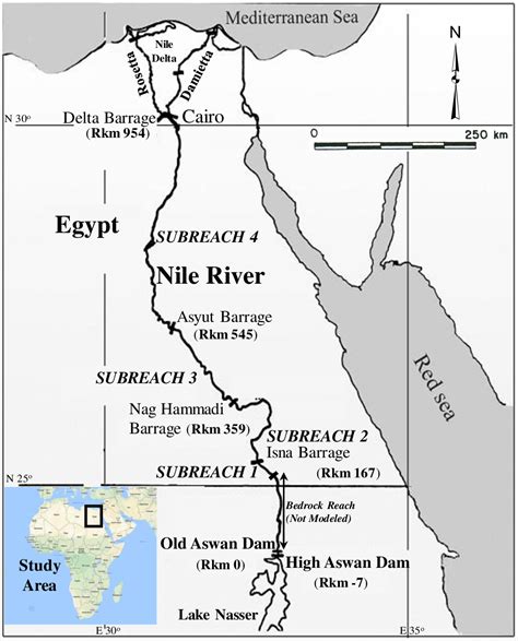 Nile river delta map