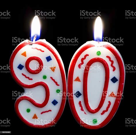Number 90 Birthday Candle Stock Photo - Download Image Now - iStock
