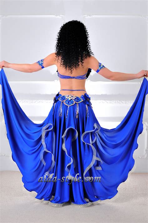 Stunning Royal Blue Belly Dance Costume - Aida Style