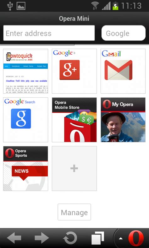 Image result for Opera Mini UI