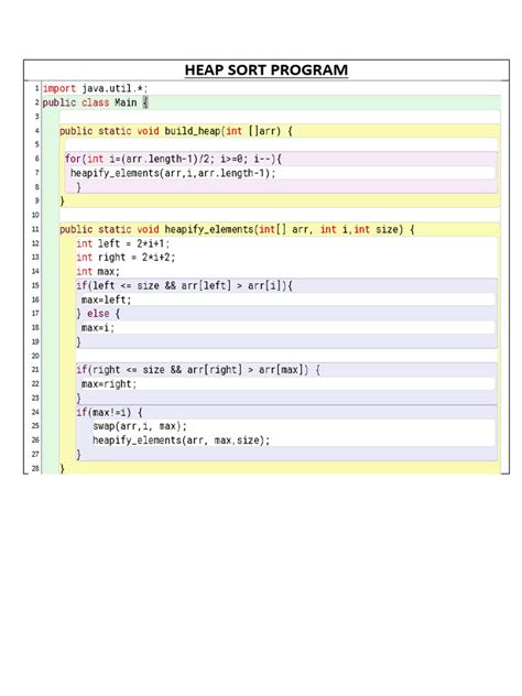 Image result for Heap Sort Algorithm Java