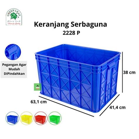 KERANJANG PLASTIK INDUSTRI 87 LITER GREEN LEAF TIPE 2228 P | UKURAN 631 ...