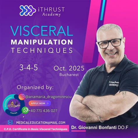 VISCERAL MANIPULATION TEHNIQUES, Eltralogis, Pitesti, 3 October to 5 ...