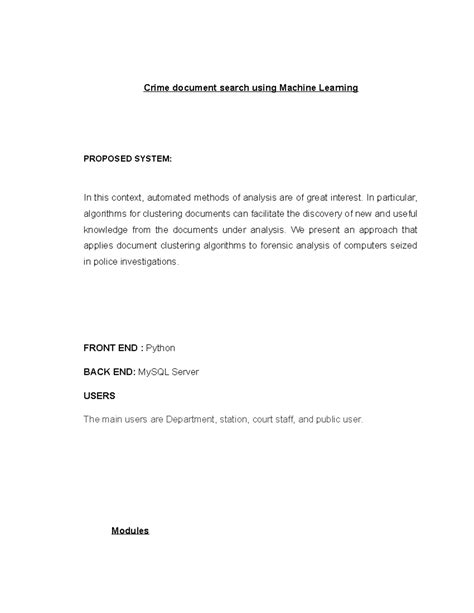 Crime document search using Machine Learning - In particular ...