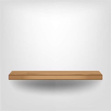 Empty wood shelf on white | Premium Vector