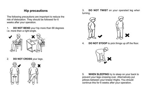 Hip precautions The follo