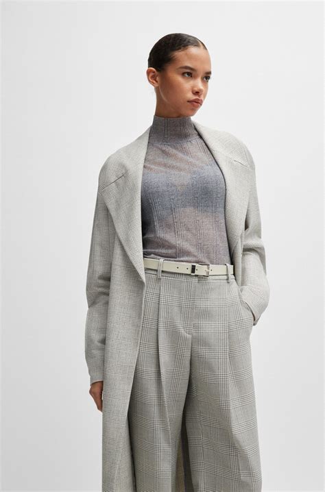 BOSS - Italian-leather belt with engraved logo buckle - Natural