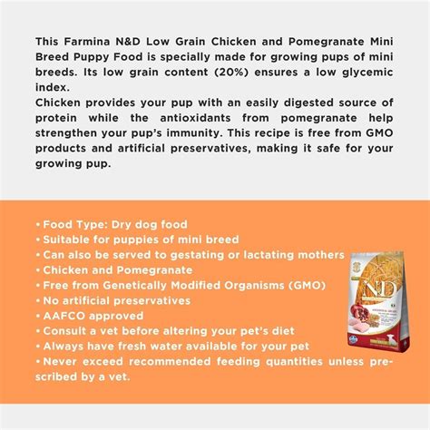 Farmina N&D Low Grain Mini Breed Dry Puppy Food - Chicken & Pomegranate ...