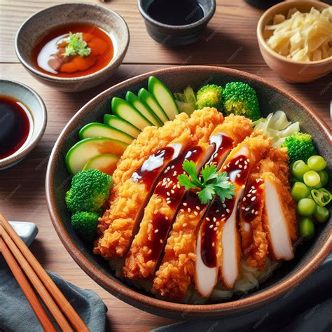 Premium AI Image | chicken katsu don is japanese food served with soy ...