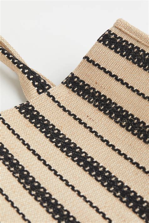 Jacquard-weave handbag - Beige/Striped - Ladies | H&M IN