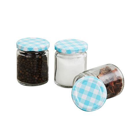 Buy Home Centre Peroni-Eliora Checked Glass Jar - Set of 3 Pcs ...