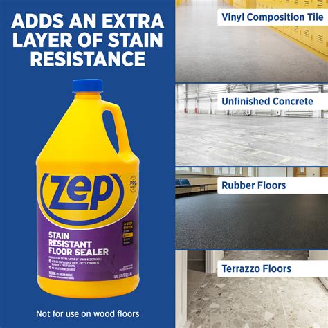 Zep Stain Resistant Floor Sealer – Protects Vinyl and Concrete Floors ...