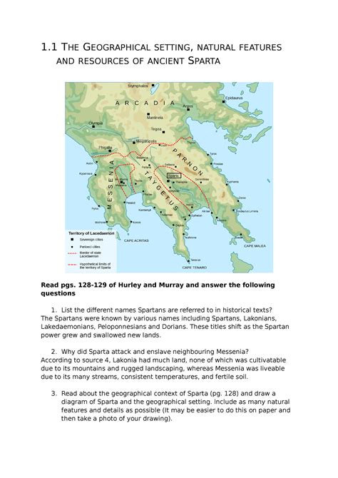 1.1 The Geographical setting of Sparta - 1 THE GEOGRAPHICAL SETTING ...