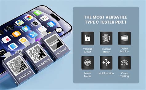 Serplex® Type-C Voltage Ammeter Digital Power Meter PD3.1 Type-C Tester ...