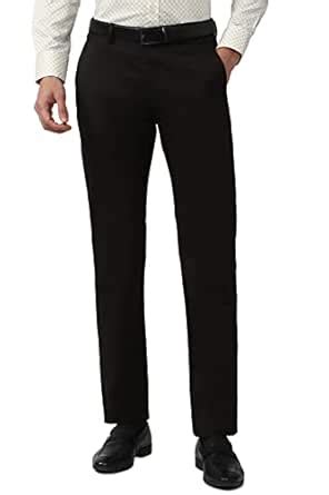 Buy Peter England Men's Regular Casual Pants (PCTFCSMBT14785_Black at ...