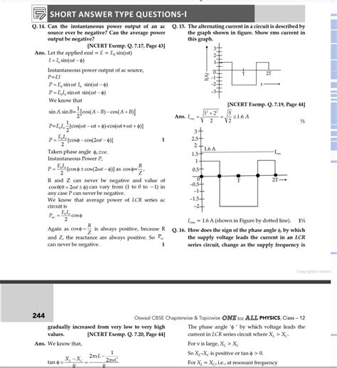 Image result for Alternating Current Class 12 Term 1 MCQ