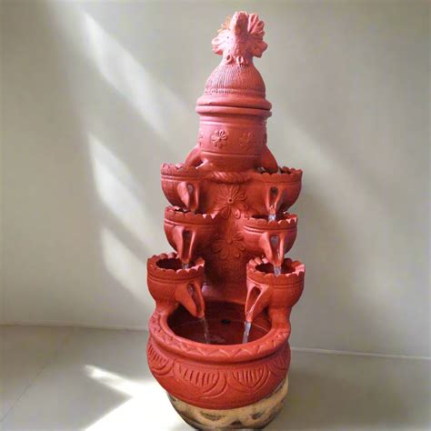 Bird on 6 bowls Terracotta Fountain – Prosperitymirra