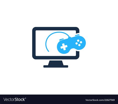 Game computer logo icon design Royalty Free Vector Image