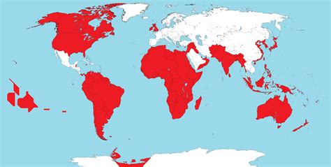 British Empire Map Peak - map of british empire at largest