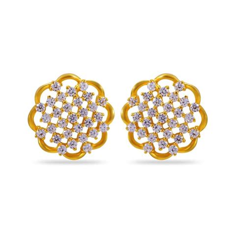 Joyalukkas Impress Collection 22k Yellow Gold Stud Earrings for Women ...