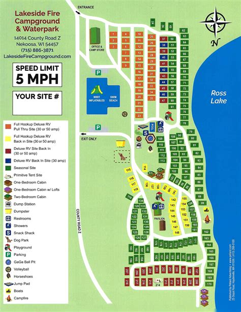 Campground Map — Lakeside Fire Campground