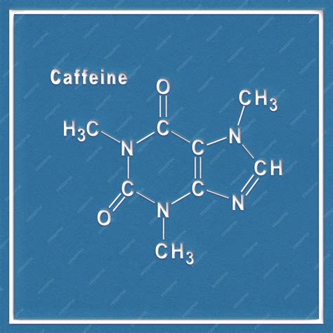 Premium Photo | Caffeine structural chemical formula on a white background