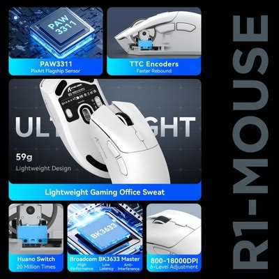 ATTACK SHARK R1 59g SUPERLIGHT Gaming Mouse, PixArt India | Ubuy