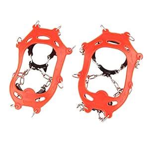 YOUFINE 11 Teeth Crampons Outdoor Anti Slip Shoes Cover Ice Claws with ...