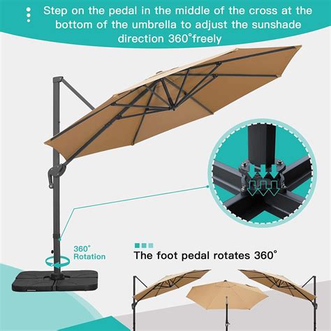 Sunnyglade 11FT Cantilever Patio Umbrella Round India | Ubuy