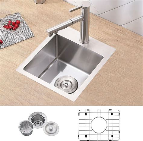 15 Inch Bar Sink - Funmier 15x15 Drop In Bar Sink Stainless Steel ...