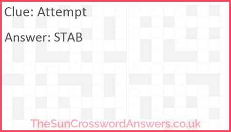 Attempt crossword clue - TheSunCrosswordAnswers.co.uk