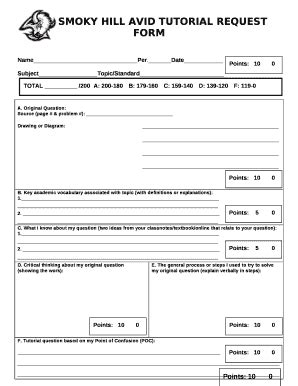 Image result for Tutorial Request Form Avid Filled Out
