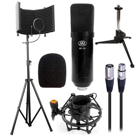 AxcessAbles SF-101Kit Black Recording Studio Isolation Shield Stand ...