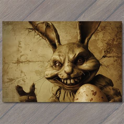 Real Scary Bunnies 4x6" Rabbit Weird Creepy Vibe Easter Bunny Scary