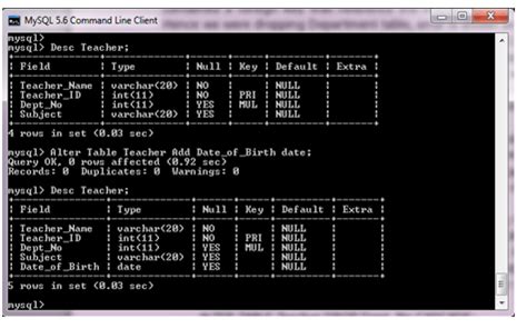 Alter Command Table Using SQL in Hindi 的图像结果