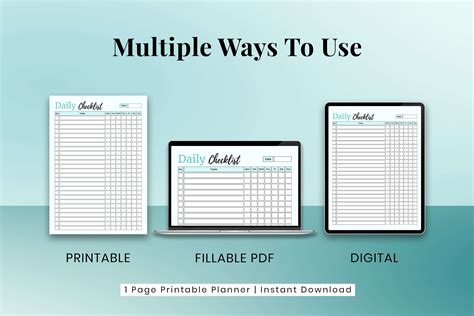 Free Printable Daily Checklist 的图像结果