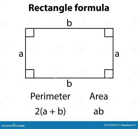 área Y Perímetro De Un Rectángulo Para Representaciones Matemáticas ...