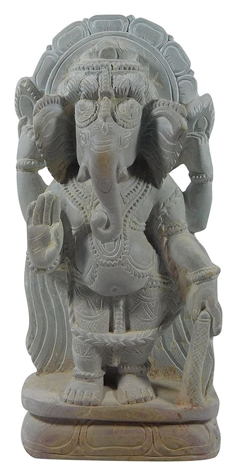 Buy Ajit stone Stone Lord Ganesh Idol (6 cm x 4 cm x 12 cm, Grey ...