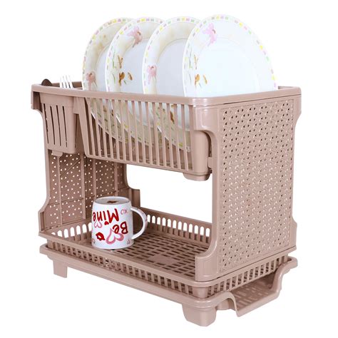 Kuber Industries Dish Rack | Plastic Dish Rack with Drainer | Drying ...