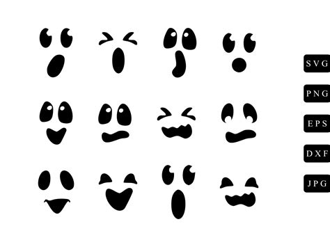 Cute Ghost Svg, Cute Ghost Png, Scary Faces Svg, Spooky Face Svg ...