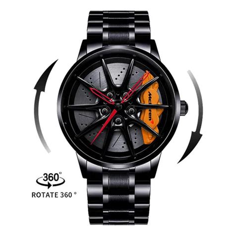 Spinning Gyro Watch Car Wheel Watch Tencel – Jvkart.in