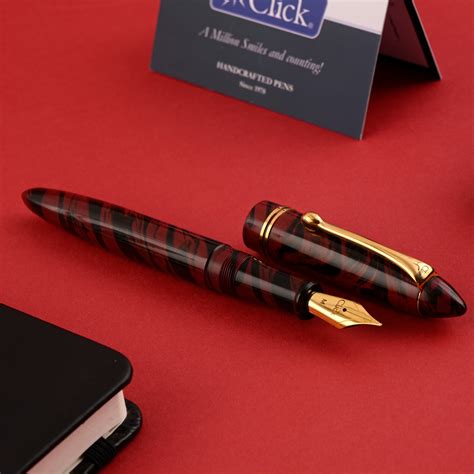Click Yen Ebonite Maroon Black Swirl GT Fountain Pen|Shop Online|Click ...